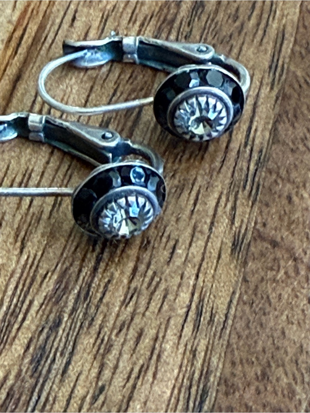 Liz Palacios Black and Silver Tone Swarovski Crystal Disc Drop Earrings - Women - Picture 3 of 5